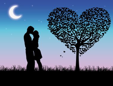 Romantic scene clipart