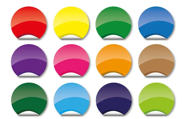 Reihe farbiger Kreis-Symbole — Stockvektor