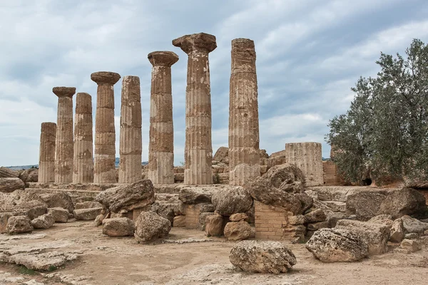 Agrigento, Vale dos Templos, Templo de Ercole, Sicília, Itália — Fotografia de Stock