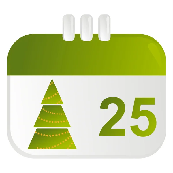 Jul kalender-ikonen — Stock vektor