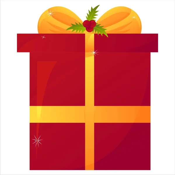 Red christmas present — Stock Vector