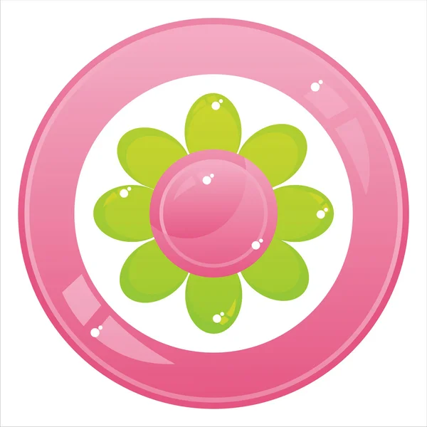 Flower button isolated on white — Stock Vector