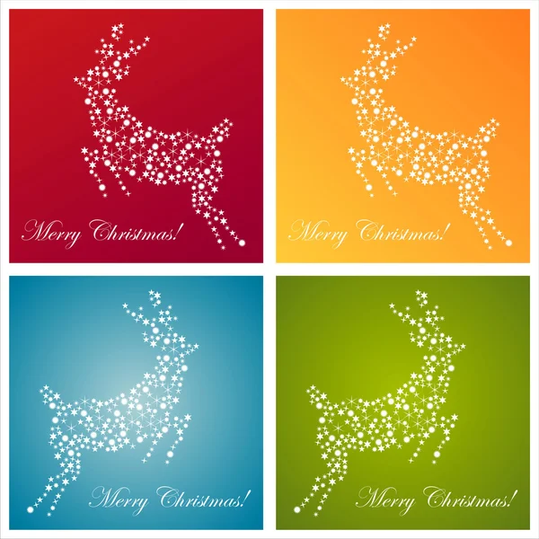 Різдвяні олені з фону зірок — стоковий вектор