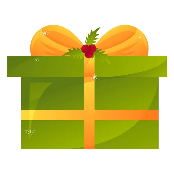 Cadeau de Noël vert — Image vectorielle