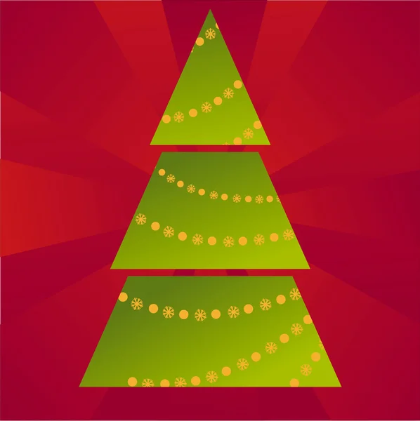 Weihnachtsbaum mit Sternen geschmückt — Stockvektor