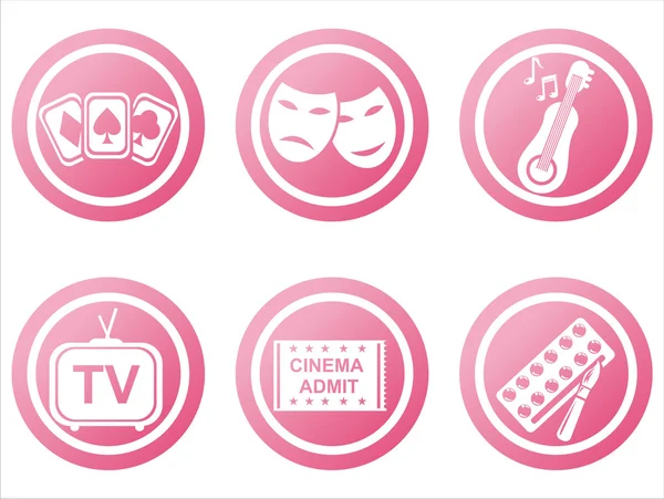 Pink entertainment signs — Stock Vector