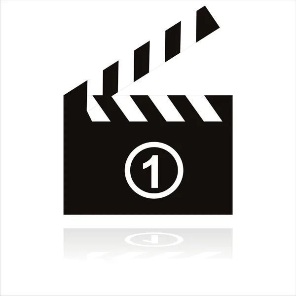 Εικονίδιο κινηματογράφο που απομονώνονται σε λευκό — Διανυσματικό Αρχείο