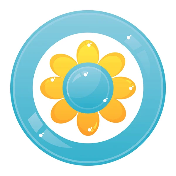 Färgstark blomma-knappen — Stock vektor