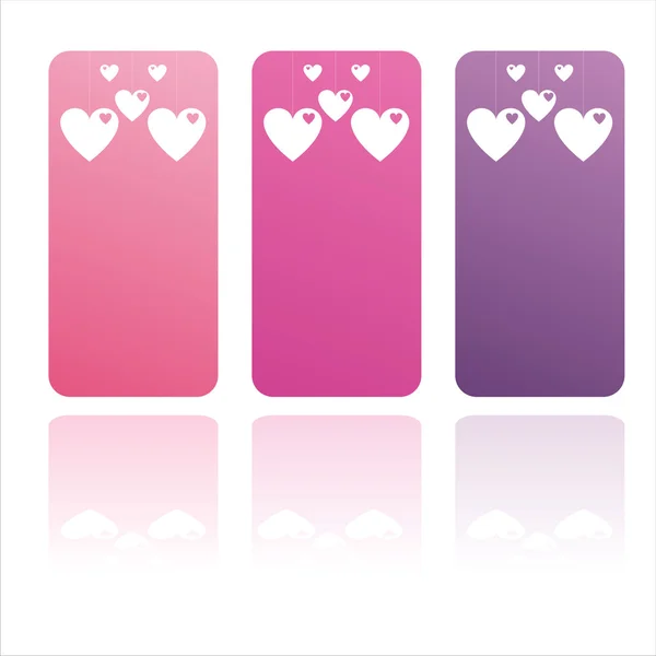 Bannières colorées de Saint-Valentin — Image vectorielle
