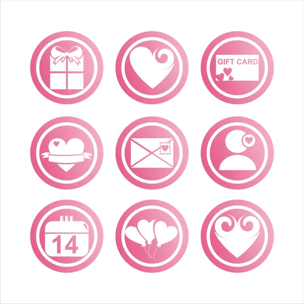Signos del día de San Valentín rosa — Vector de stock