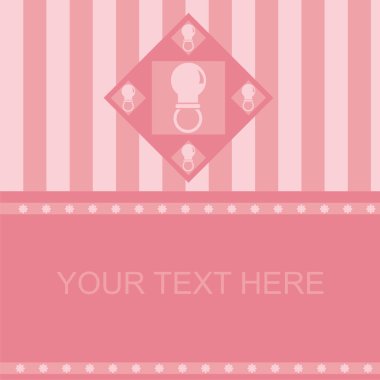 Pink baby pacifiers frame clipart