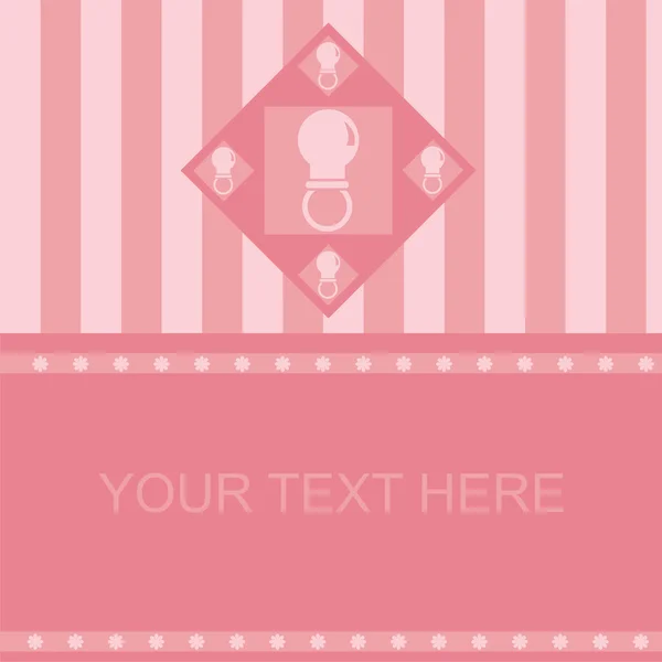 Cadre de sucette bébé rose — Image vectorielle