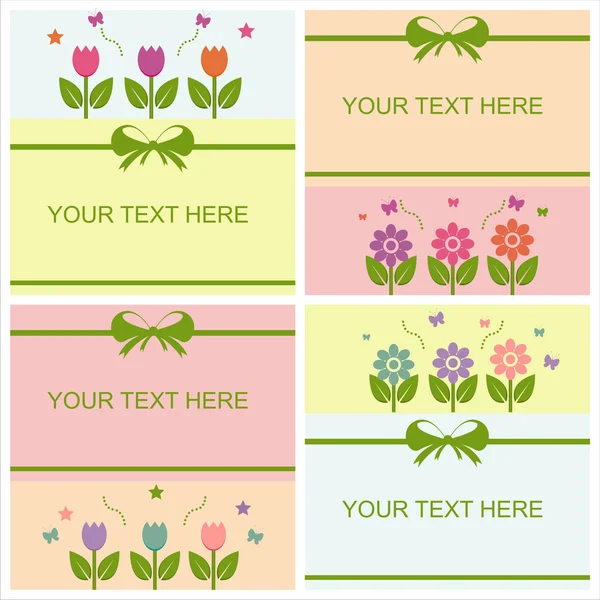 Cute spring cards — Stock Vector