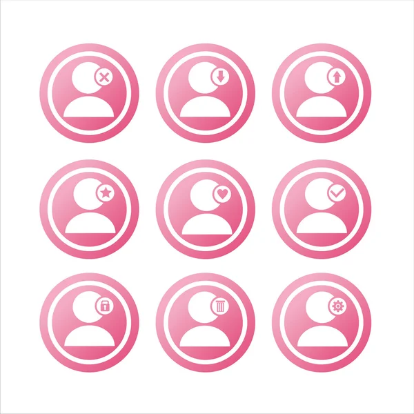 Znaki różowy użytkowników — Wektor stockowy