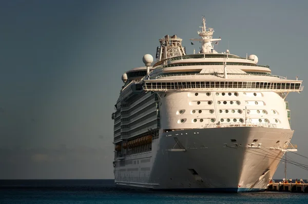 A cruise ship docked