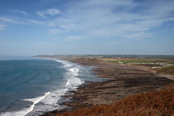 Cornwall engebeli plaj — Stok fotoğraf