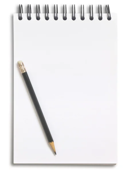 Notebook and pencil isolated on white background — Stock Photo, Image