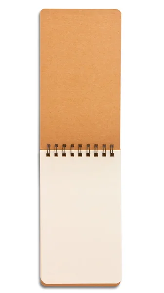 Prázdný zápisník aby z recyklace papíru na bílém pozadí — Stock fotografie