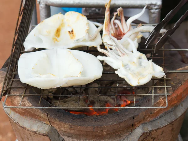 stock image Grilling squid