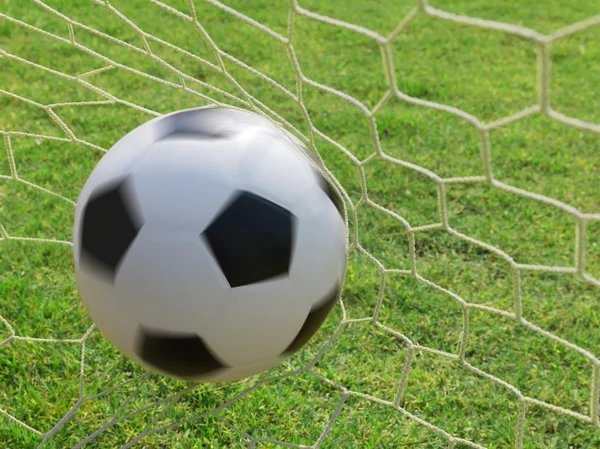 Fodbold spinding i mål - Stock-foto