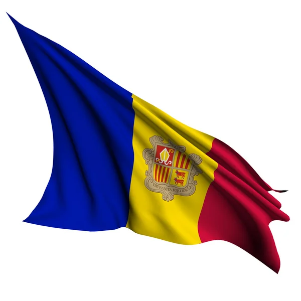 Andorra vlajky vykreslit obrázek — Stock fotografie