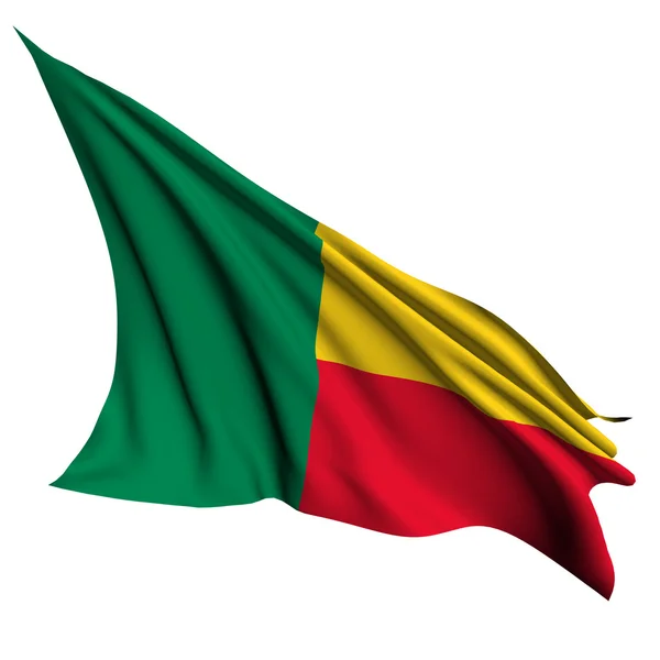 Bandera de Benín render illustration — Foto de Stock