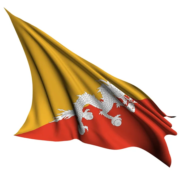 不丹国旗呈现图 — 图库照片