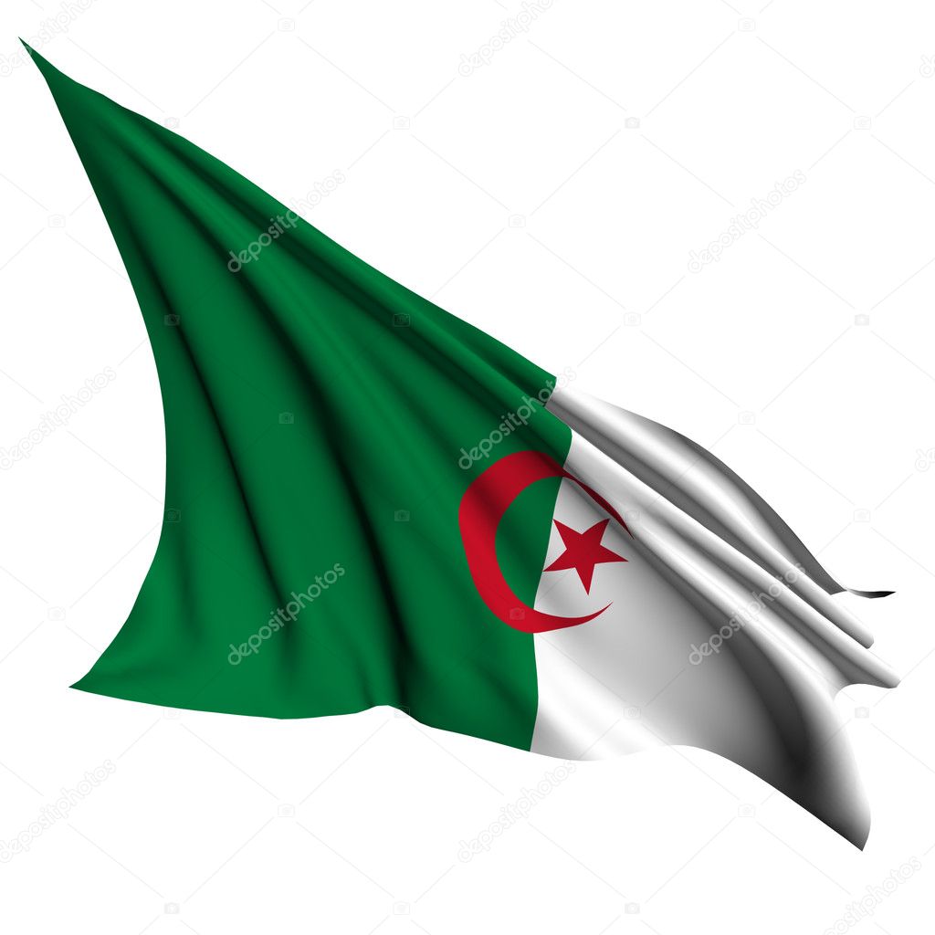 Algeria flag render illustration