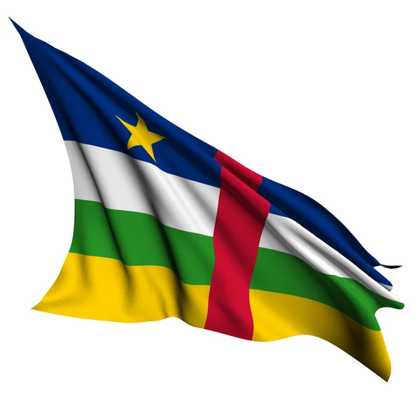 中非共和国国旗呈现图 — 图库照片
