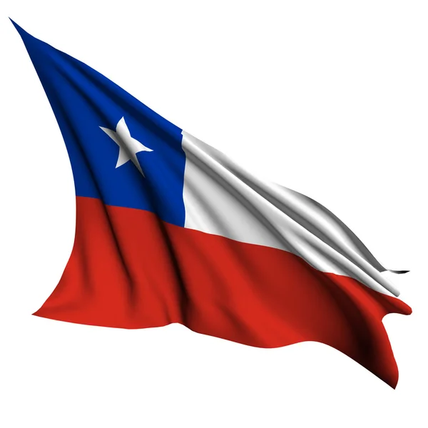 Bandera de Chile render illustration — Foto de Stock