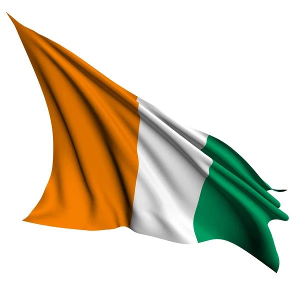 Elfenbenskusten flagga återge illustration — Stockfoto