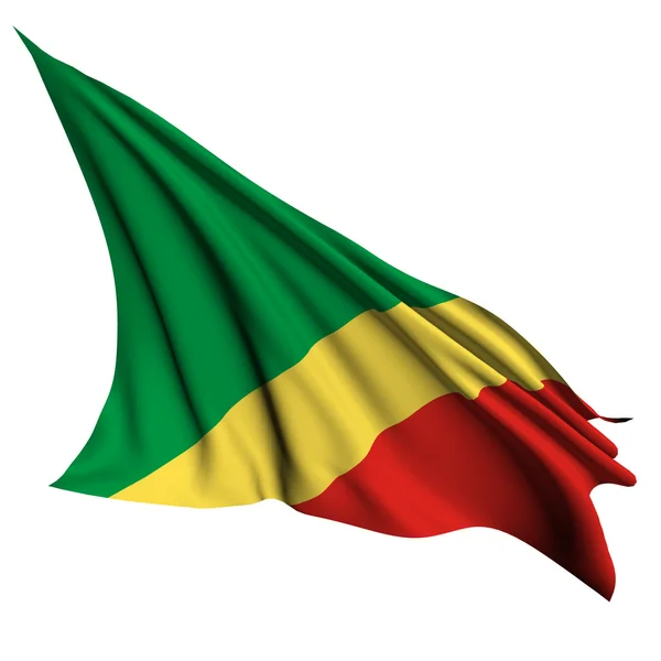 Kongói zászló render illusztráció — Stock Fotó