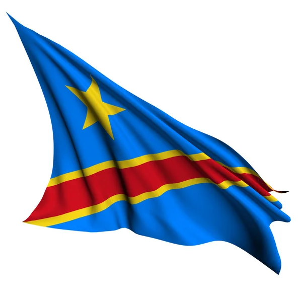 Vlag van Congo-Kinshasa renderen illustratie — Stockfoto