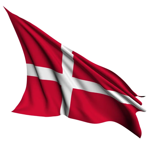 Danmark flagga återge illustration — Stockfoto