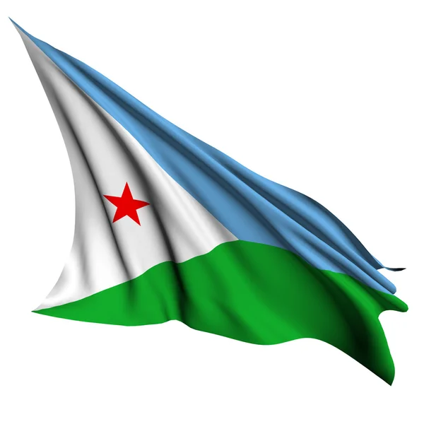 Ilustração da renderização da bandeira do Djibuti — Fotografia de Stock
