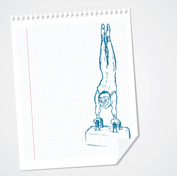 Gymnast vector doodle — Stock Vector