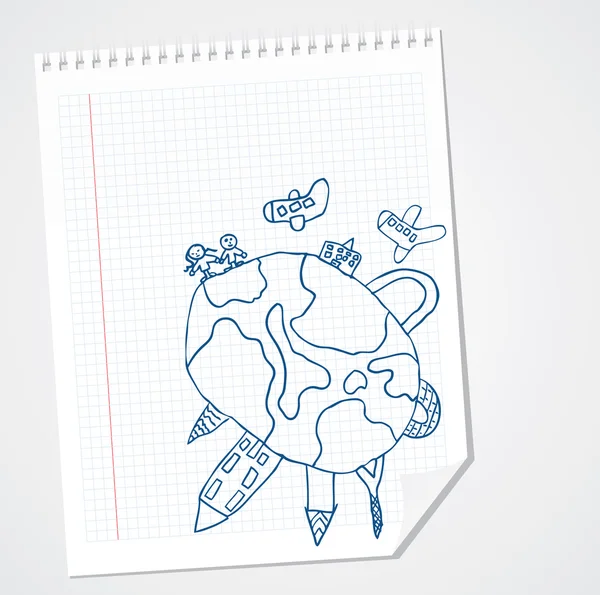 Around the globe - Vector Doodle — Stock Vector
