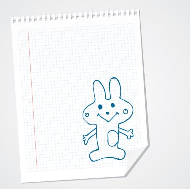 Tavşan çizgi film çocuk çizim doodle