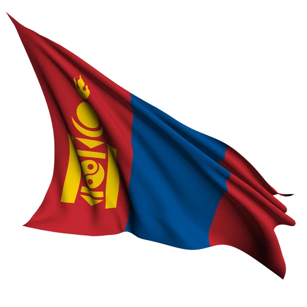Bandera de Mongolia render illustration — Foto de Stock