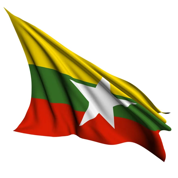Bandera de Myanmar representación ilustración — Foto de Stock
