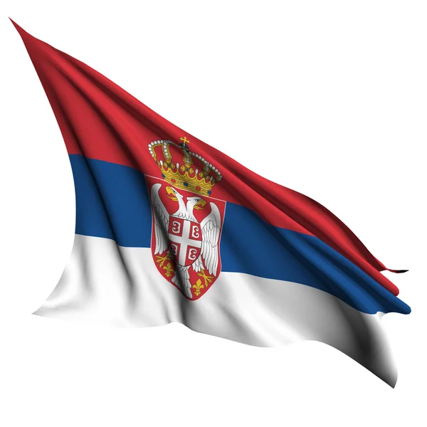 Sırbistan bayrağı çizimi işlemek — Stok fotoğraf