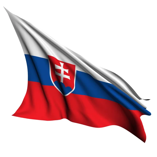 Прапор Словаччини рендерінгу ілюстрація — стокове фото