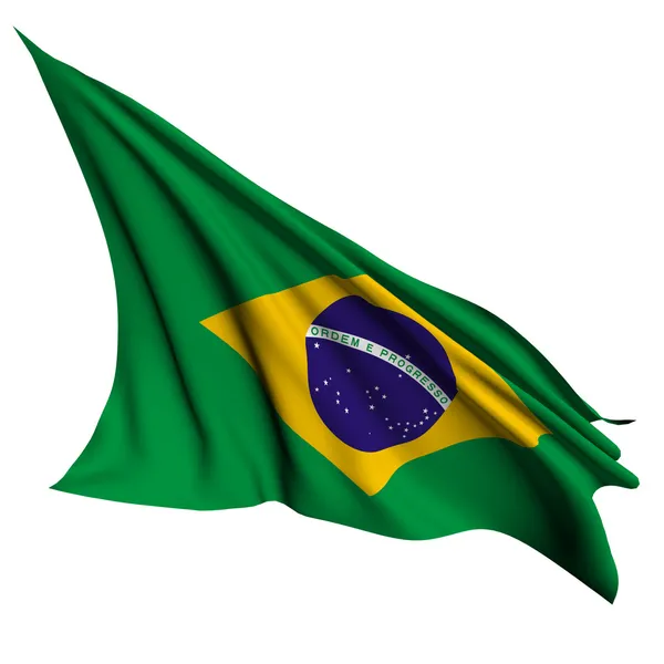 Прапор Бразилії рендерінгу ілюстрація — стокове фото