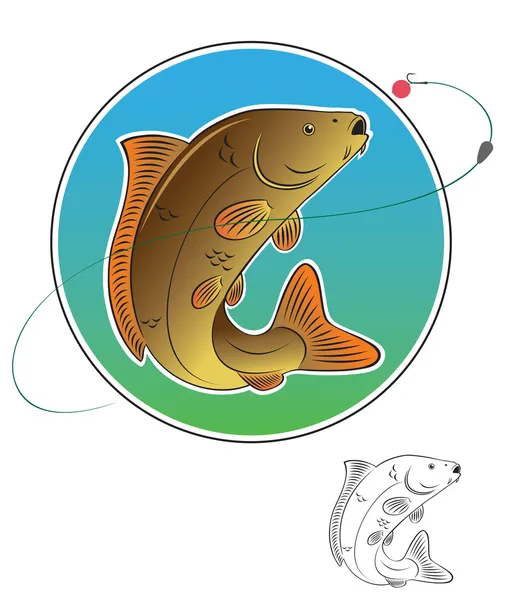 Pesce carpa — Vettoriale Stock