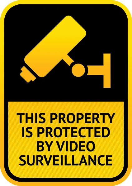 视频监控的不干胶标签 — 图库矢量图片