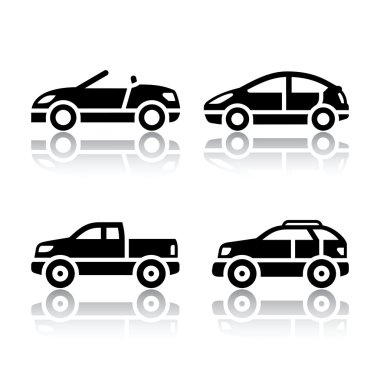 Set of transport icons - cars clipart