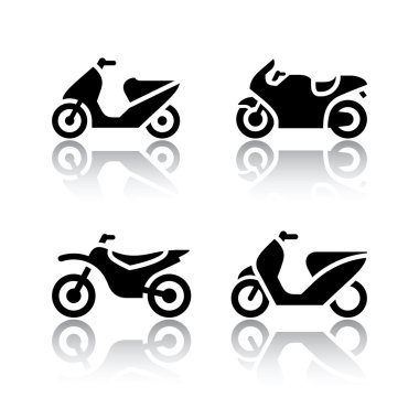 Set of transport icons - motorcycles clipart