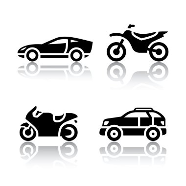 Set of transport icons - sports transportation clipart