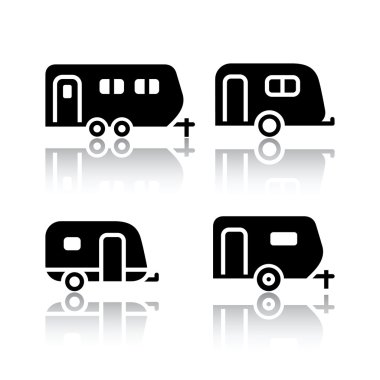 Set of transport icons - trailers clipart