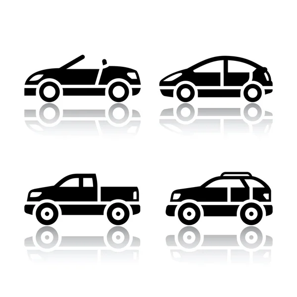 Conjunto de iconos de transporte - coches — Archivo Imágenes Vectoriales